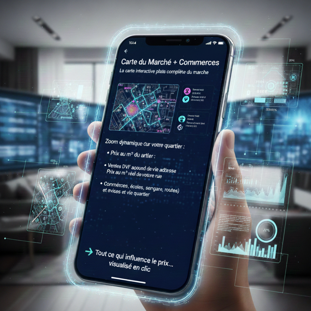 Carte interactive du marché immobilier - Données DVF et prix au m2